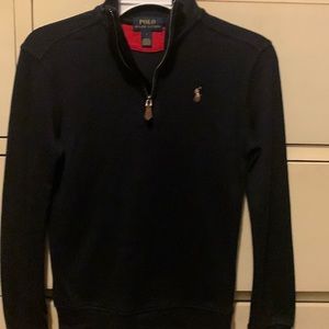 Polo Ralph Lauren three-quarter up, zip. Color is black.